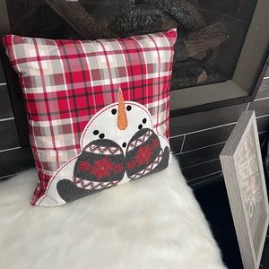 Christmas snowman pillow